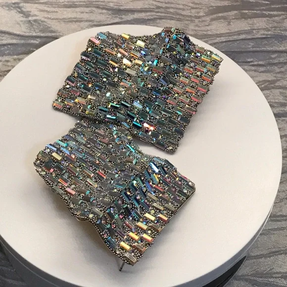 Sparkling Rhinestone Cuff Earrings - Picture 8 of 8